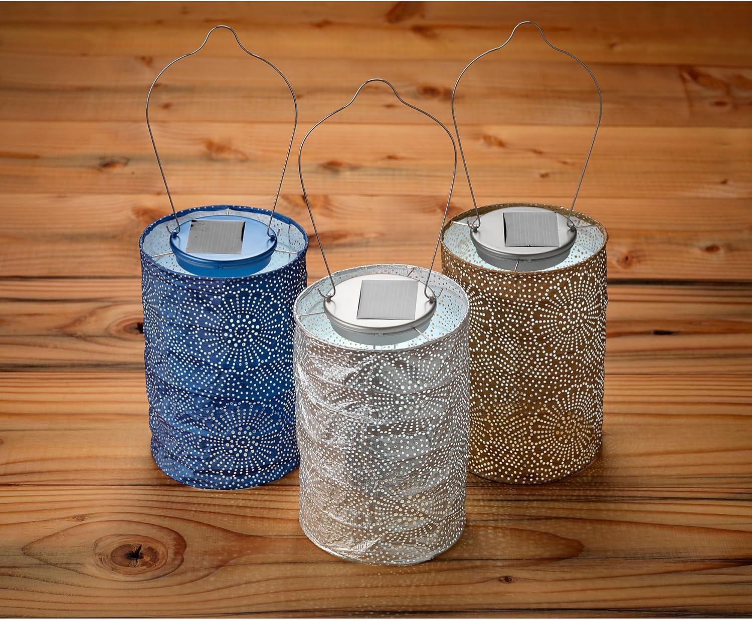 Bronze Winter Glow Solar LED Lantern - Tabletop & Hanging