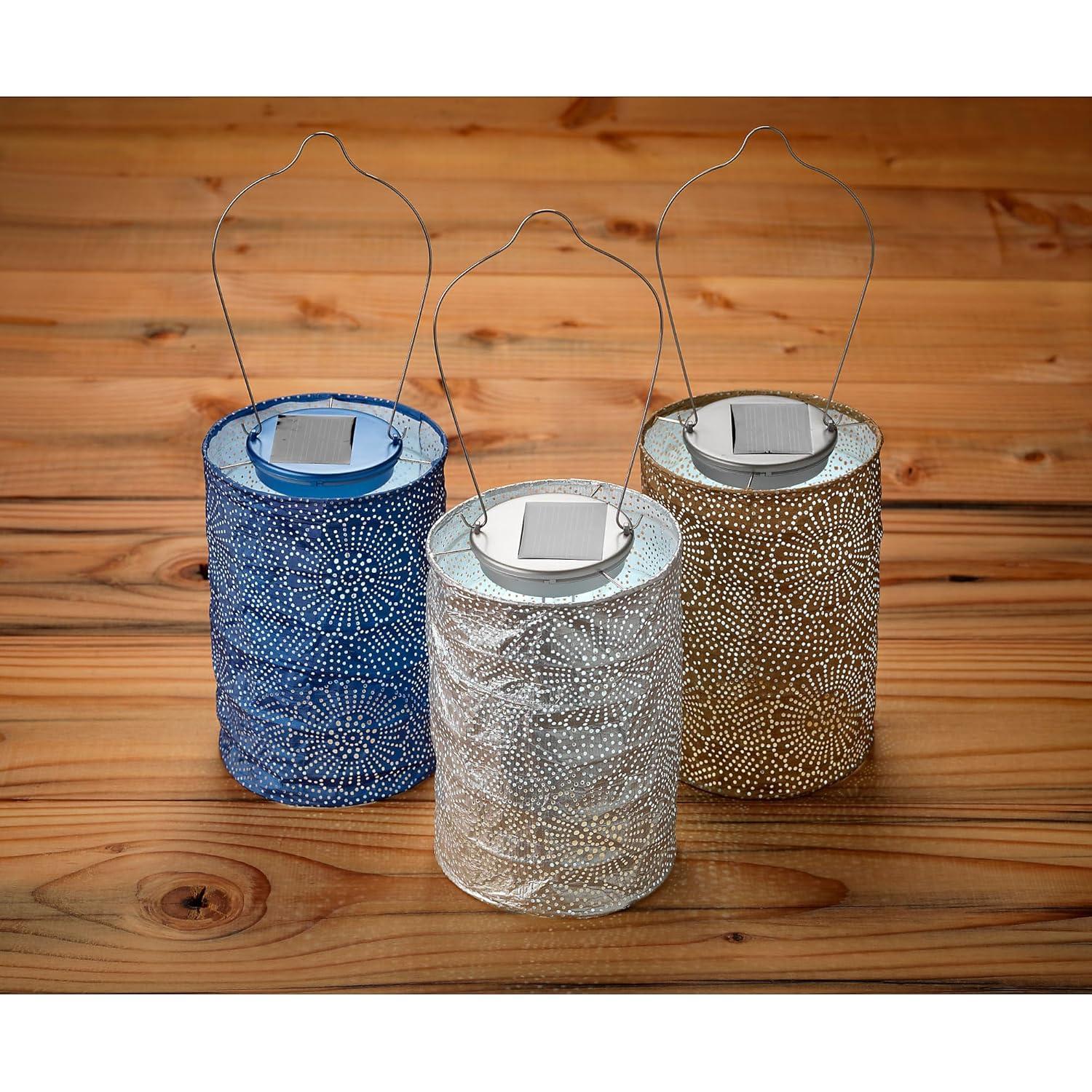 Bronze Winter Glow Solar LED Lantern - Tabletop & Hanging