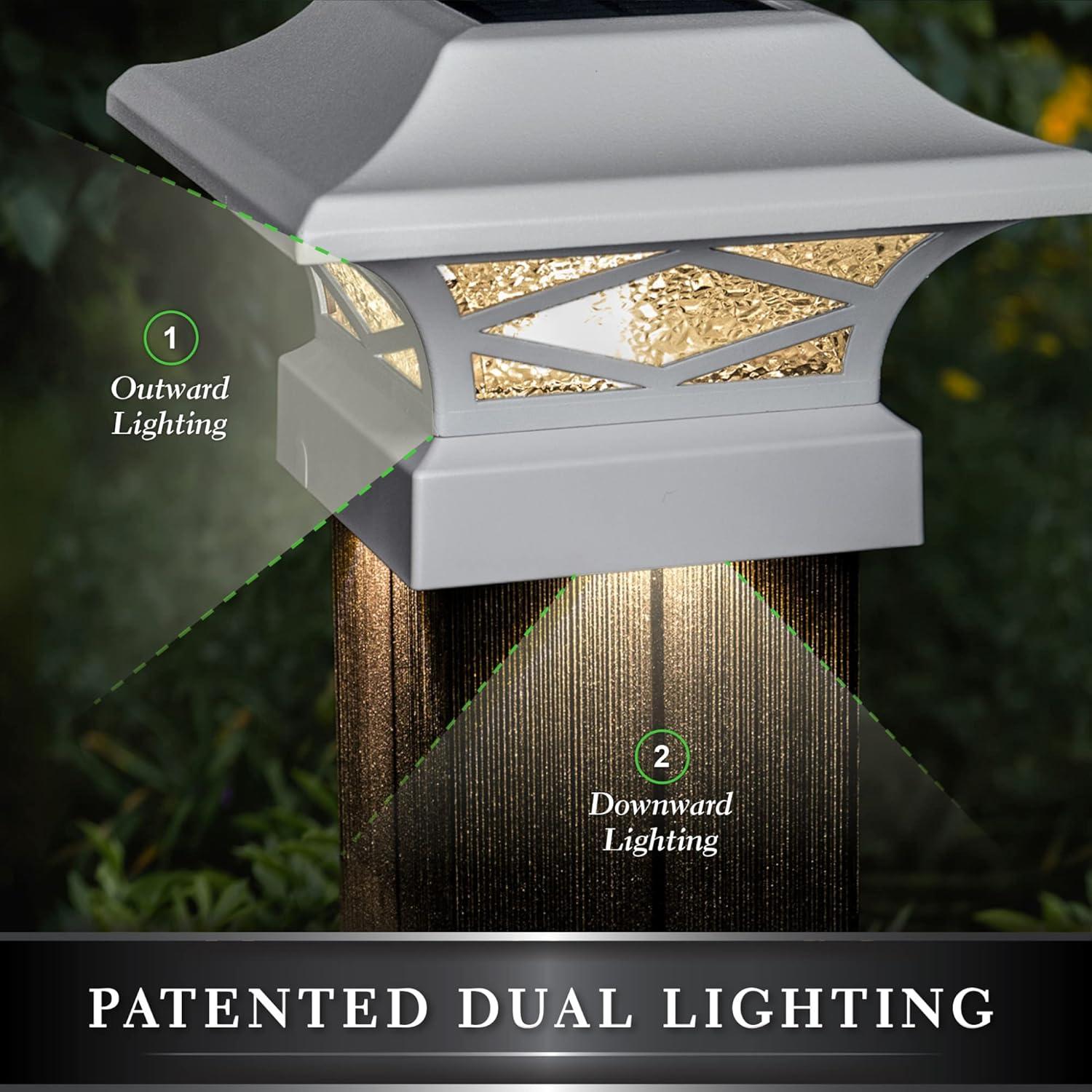 Kingsbridge Dual Lighted Solar Post Cap, Black