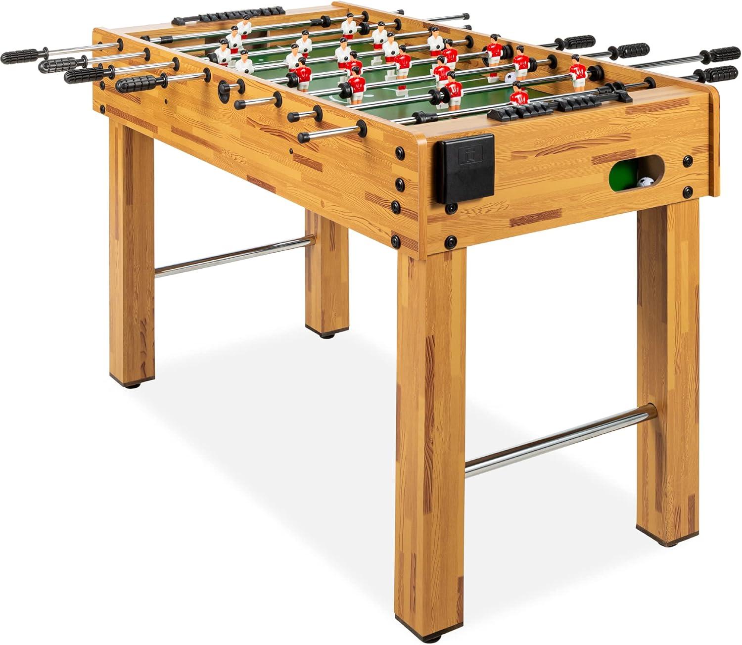 48in Competition Sized Foosball Table for Home, Game Room w/ 2 Balls, 2 Cup Holders