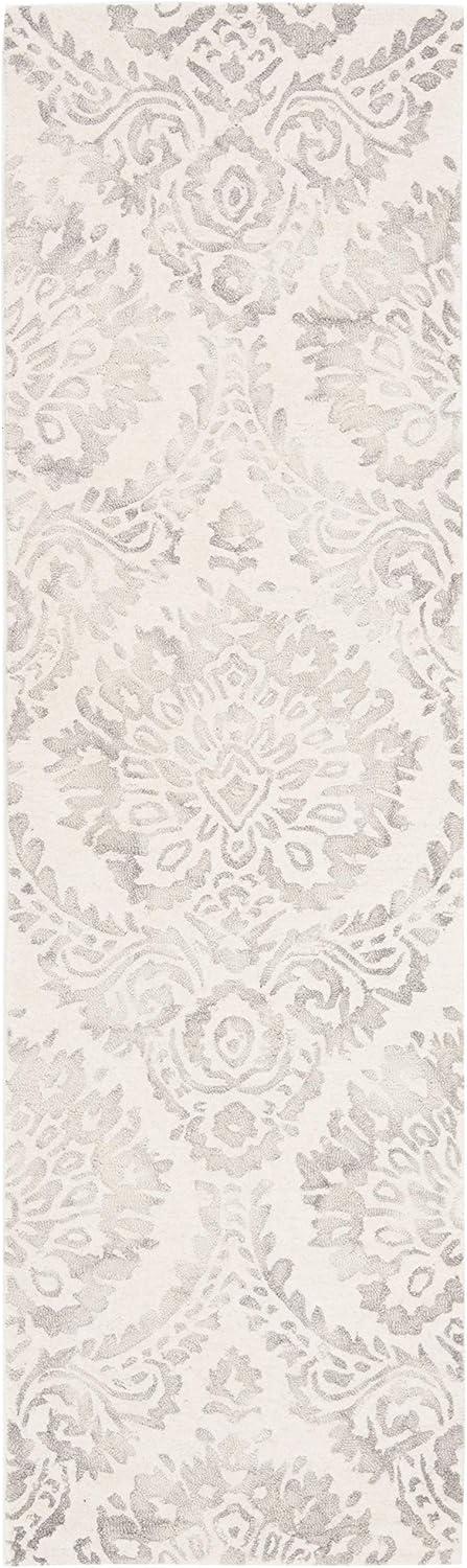 Dip Dye DDY210 Hand Tufted Runner Rug - Silver/Ivory - 2'3"x8' - Safavieh.