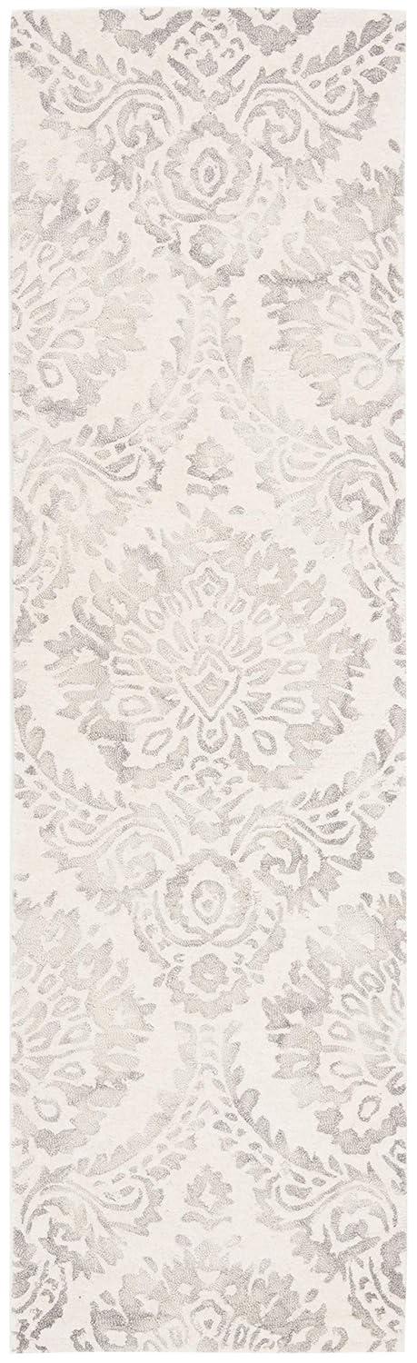Dip Dye DDY210 Hand Tufted Runner Rug - Silver/Ivory - 2'3"x8' - Safavieh.