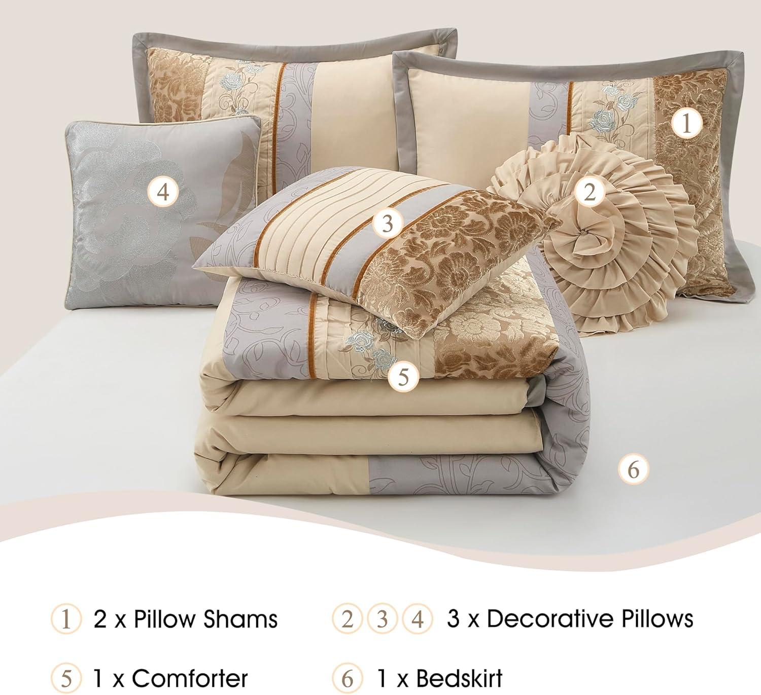 Nanshing America, Inc Riley 7 Piece Glam Comforter Set