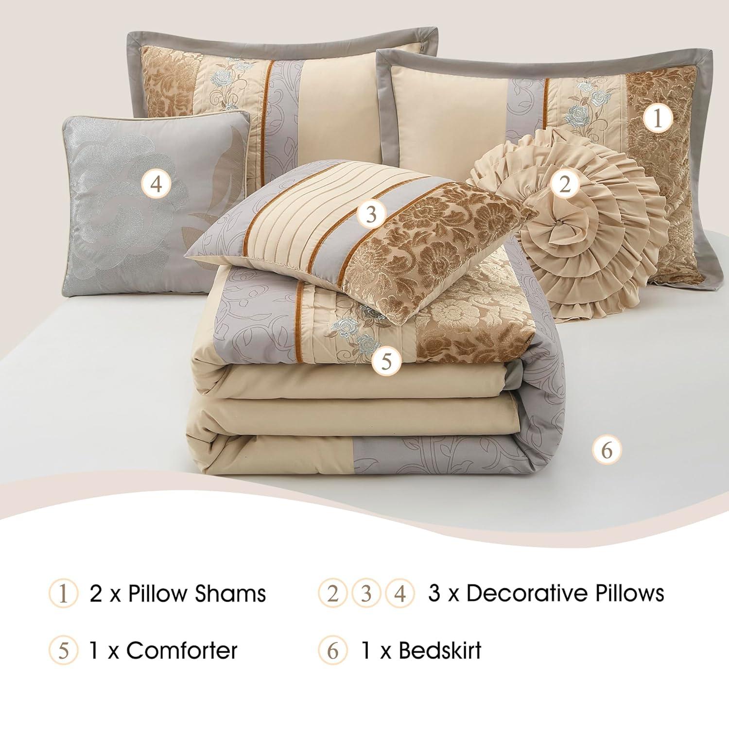 Nanshing America, Inc Riley 7 Piece Glam Comforter Set