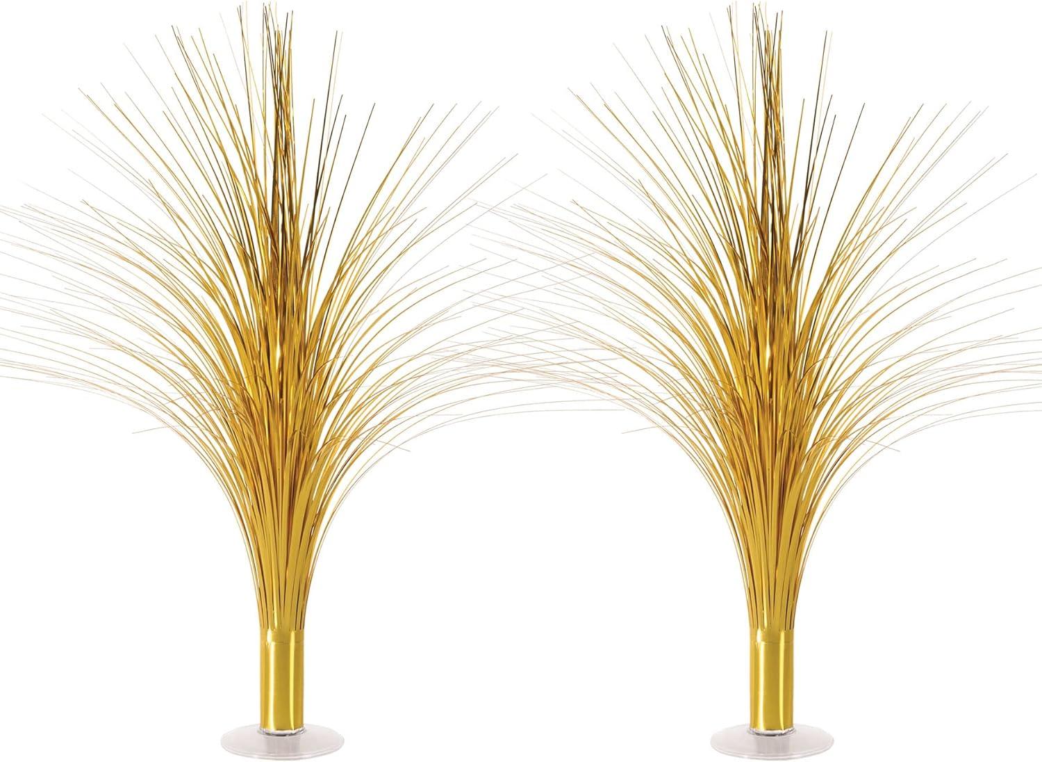 Beistle 2-Pack Metallic Spray Centerpiece, Shimmering Gold Decoration for New Years, Awards Night, & Birthday Parties, Table Decor for Events, 19”
