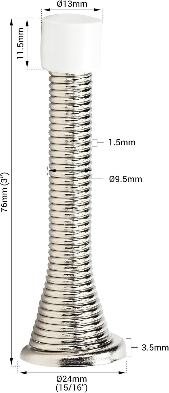 Rok Hardware Flexi Spring Heavy Duty Steel Baseboard Stop (Set of 2)