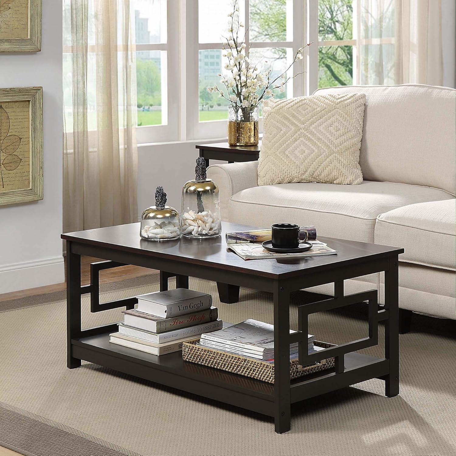 Convenience Concepts Town Square Coffee Table with Shelf, Espresso