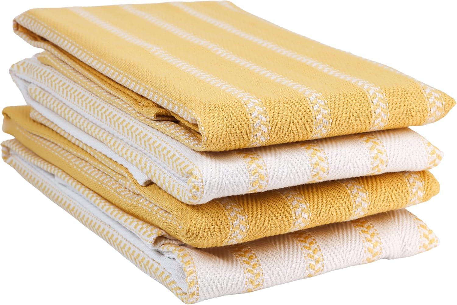 KAF Home Madison Set of 4 Absorbent, Durable and Soft Kitchen Towels |- 18" x 28"