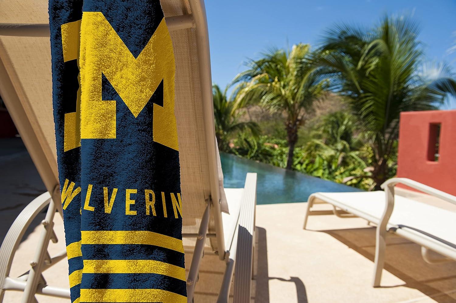 Michigan Wolverines Striped Cotton Beach Towel for Kids