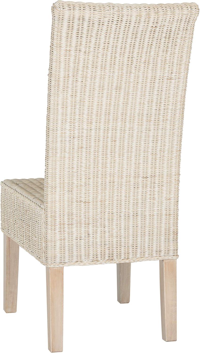 Arjun 18" H Wicker Dining Chair (Set of 2) - SEA8013 - Brown/Multi - Safavieh