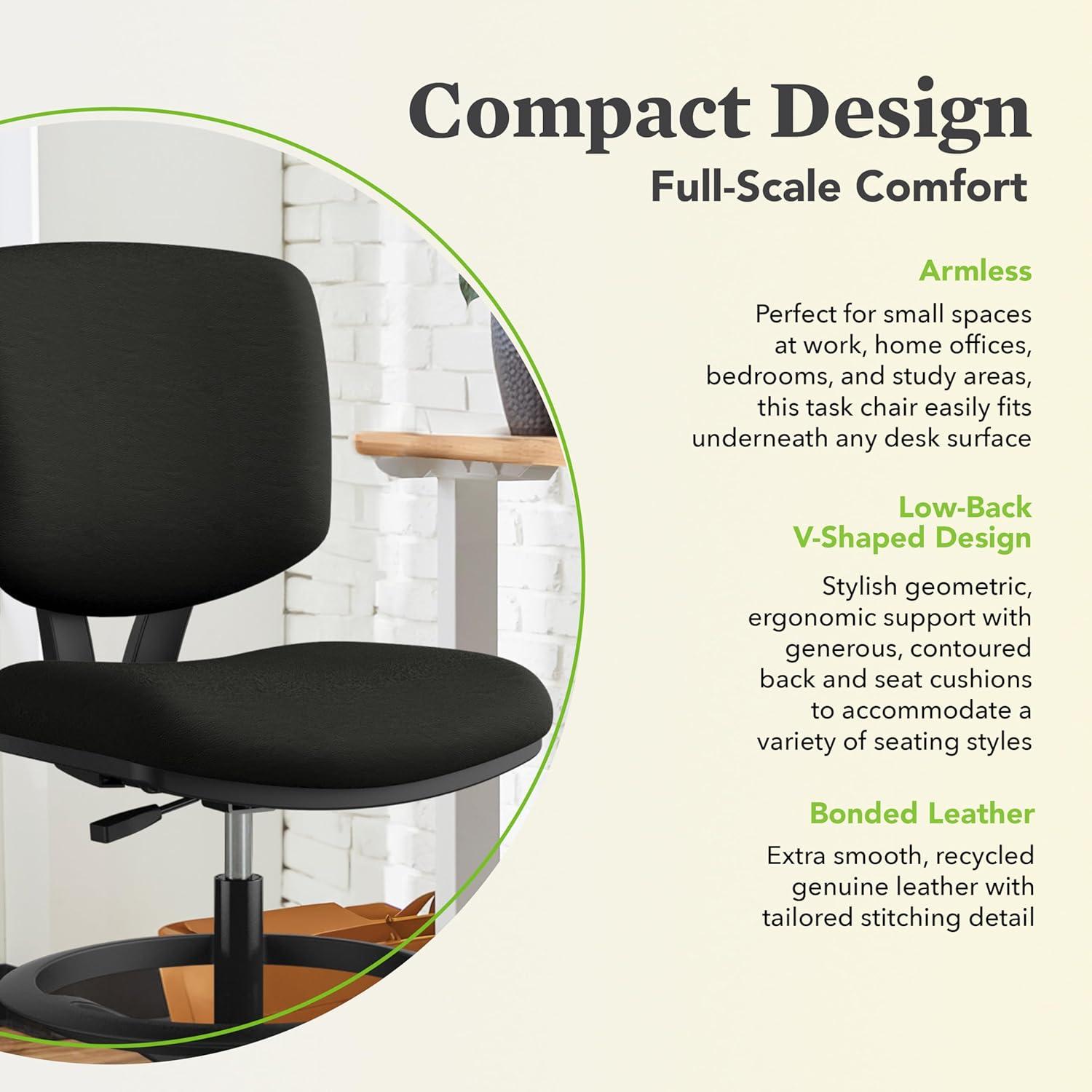 HON® Volt Series Mid-Back Genuine Leather Drafting Chair