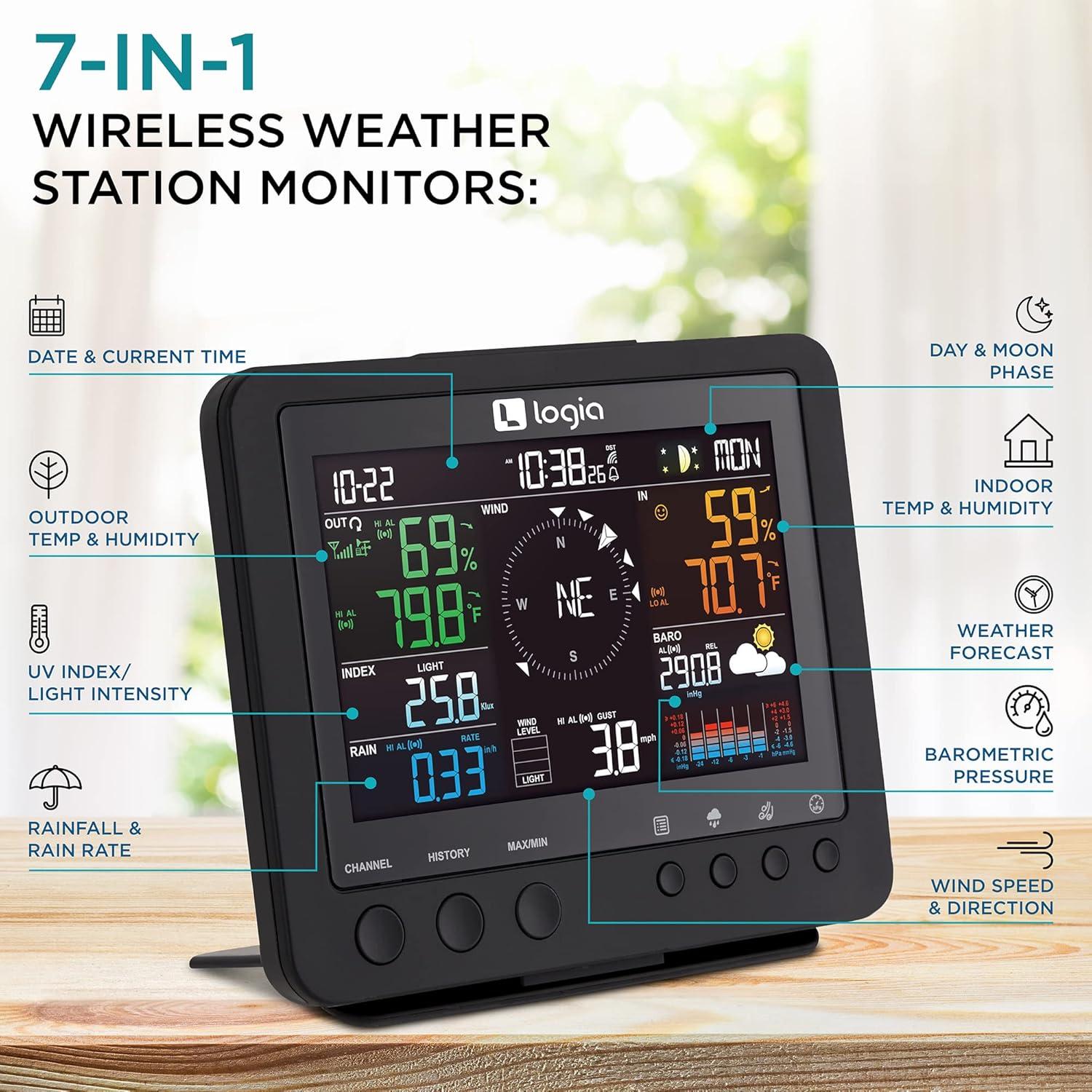 Logia 17-in-1 Wireless Weather Station with LED Display