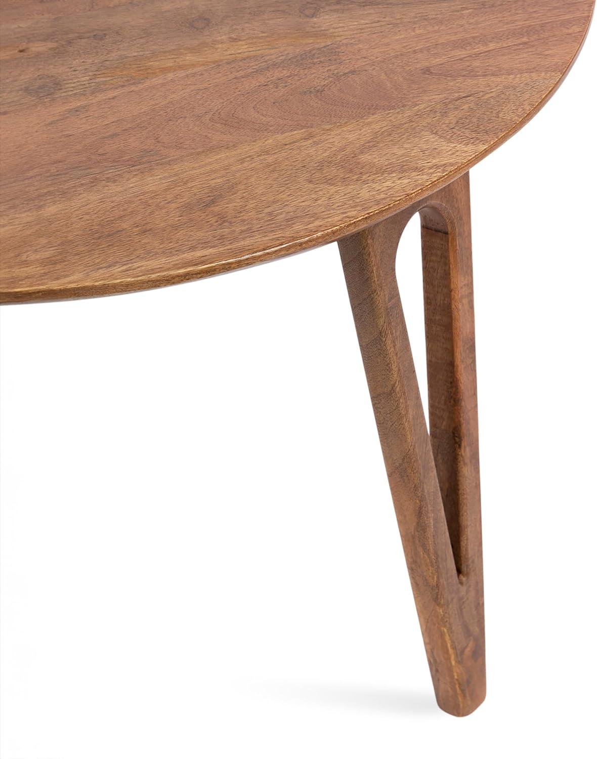 Kate and Laurel Kershaw Round Coffee Table, 30x30x19, Walnut Brown