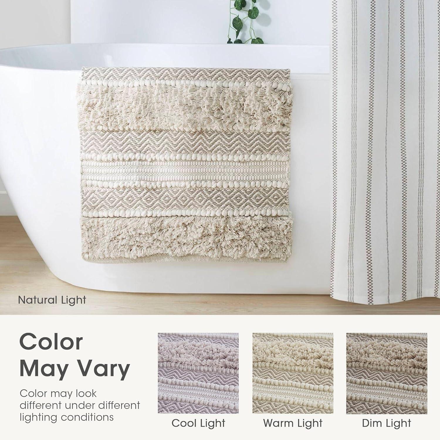 INK+IVY Asher Cotton Blend Bath Rug with Non-Slip Backing