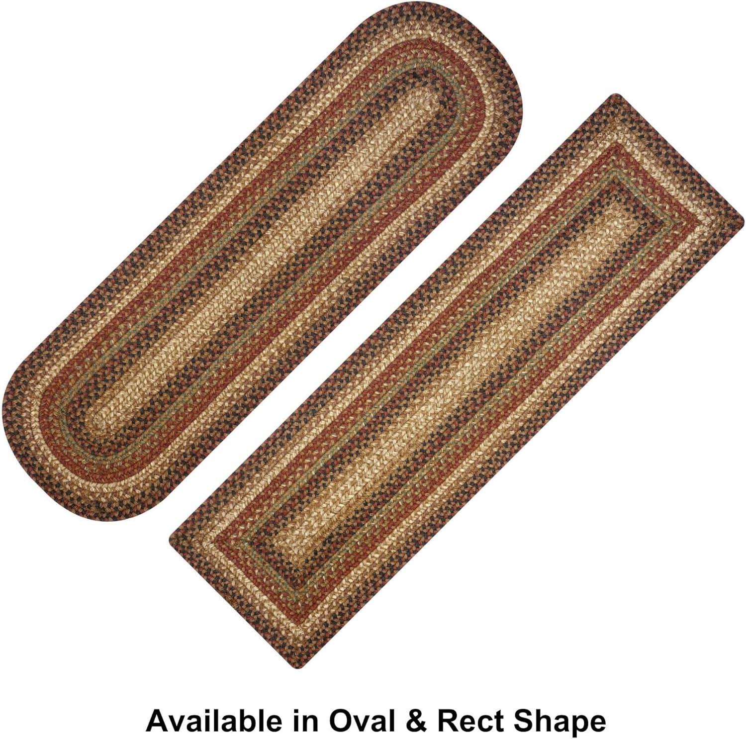 Homespice - Gingerbread Long Country Table Runner, a Perfect Jute Braided Runner to Use as a Dinner Table Runner - Blend of Red, Brown, Green, and Cream - Handmade Textured Table Runner, 11x36 Inches