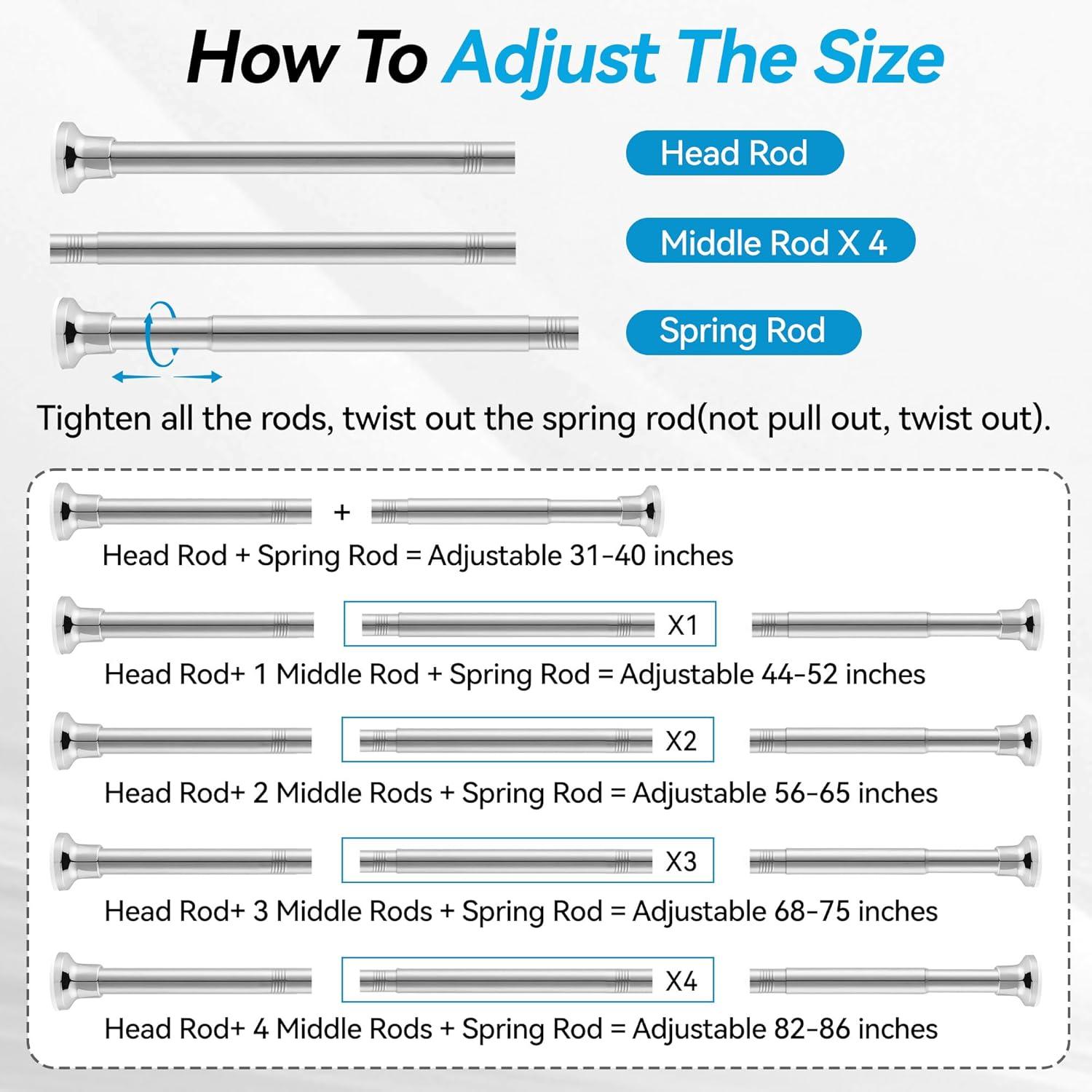 Tromay Heavy Duty Tension Shower Rod