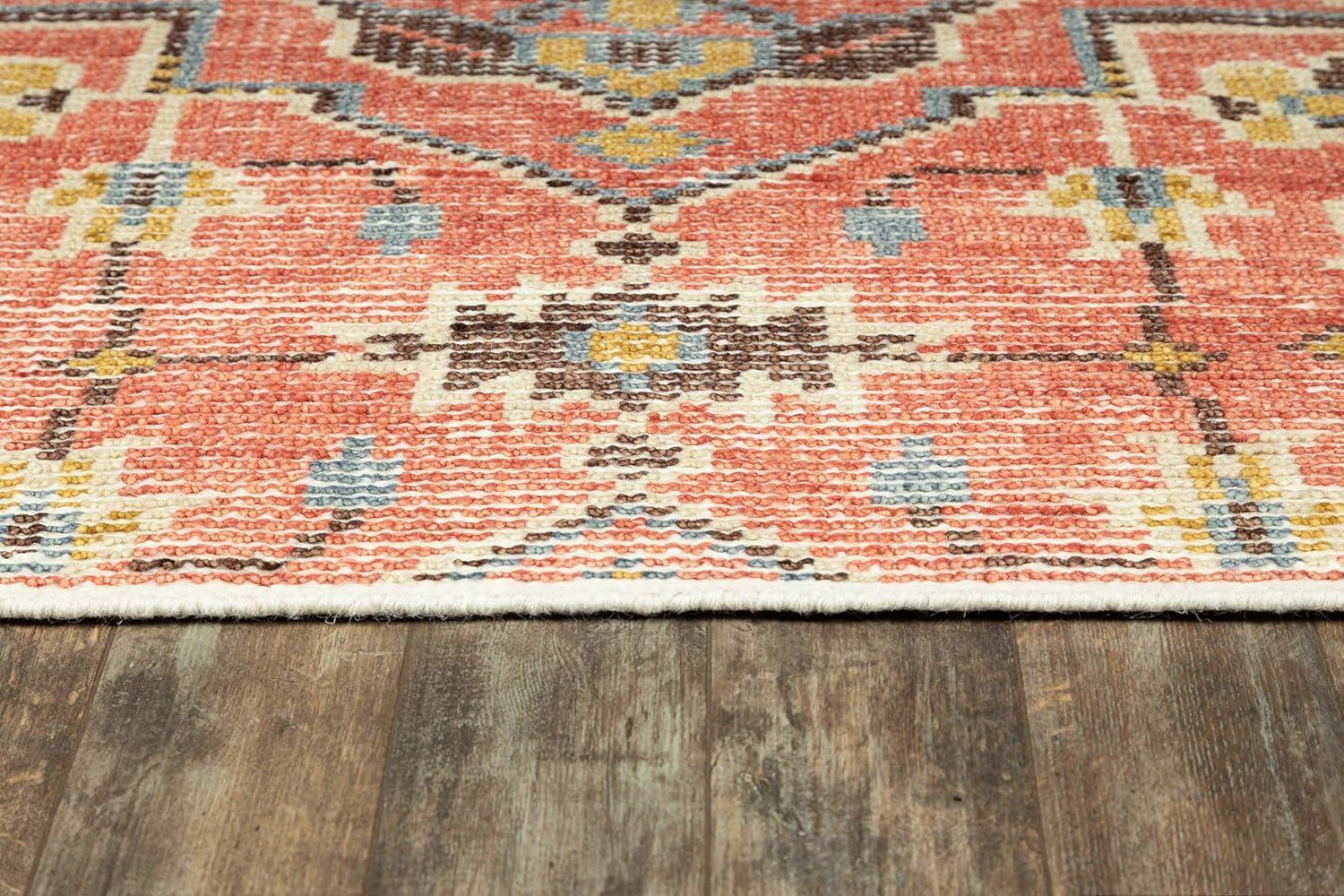 Momeni 9'x12' Ophelia Medallion Handknotted Area Rug Red: Wool & Cotton, Low Pile, Classic Rectangle, Indoor Use