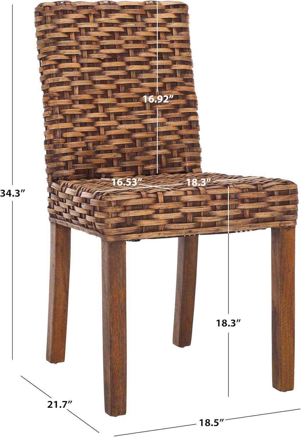 Suncoast 18''H Rattan Arm Chair (Set Of 2) - Brown/Teak Brown - Safavieh