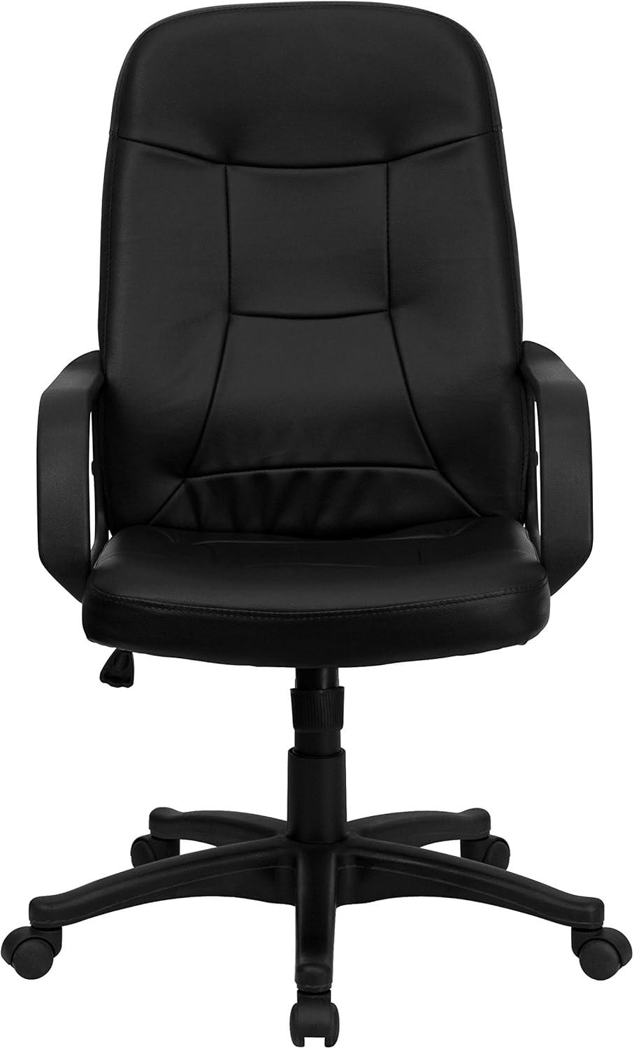 Flash Furniture Holly High Back Black Glove Vinyl Executive Swivel Office Chair with Arms