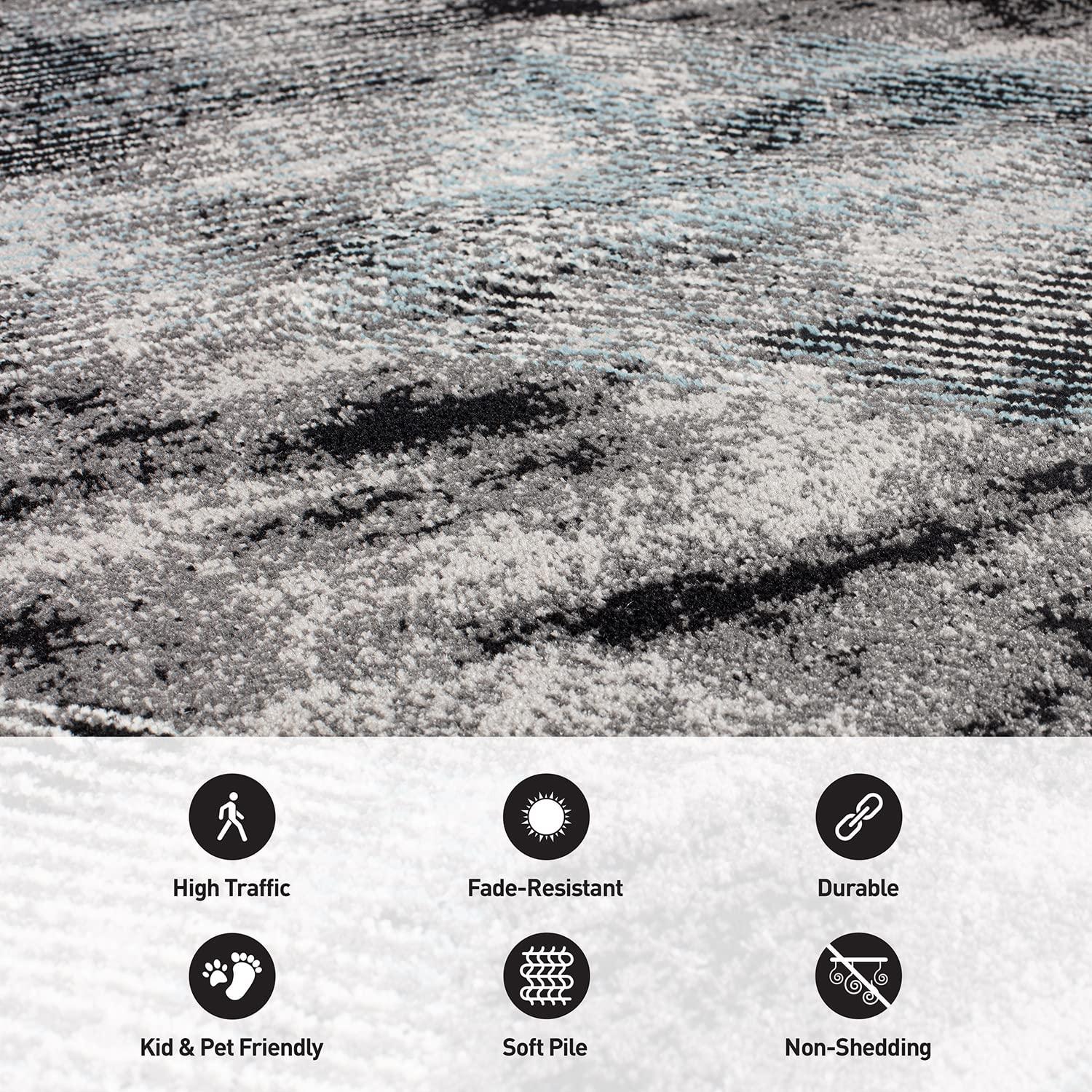 World Rug Gallery Contemporary Distressed Geometric Area Rug