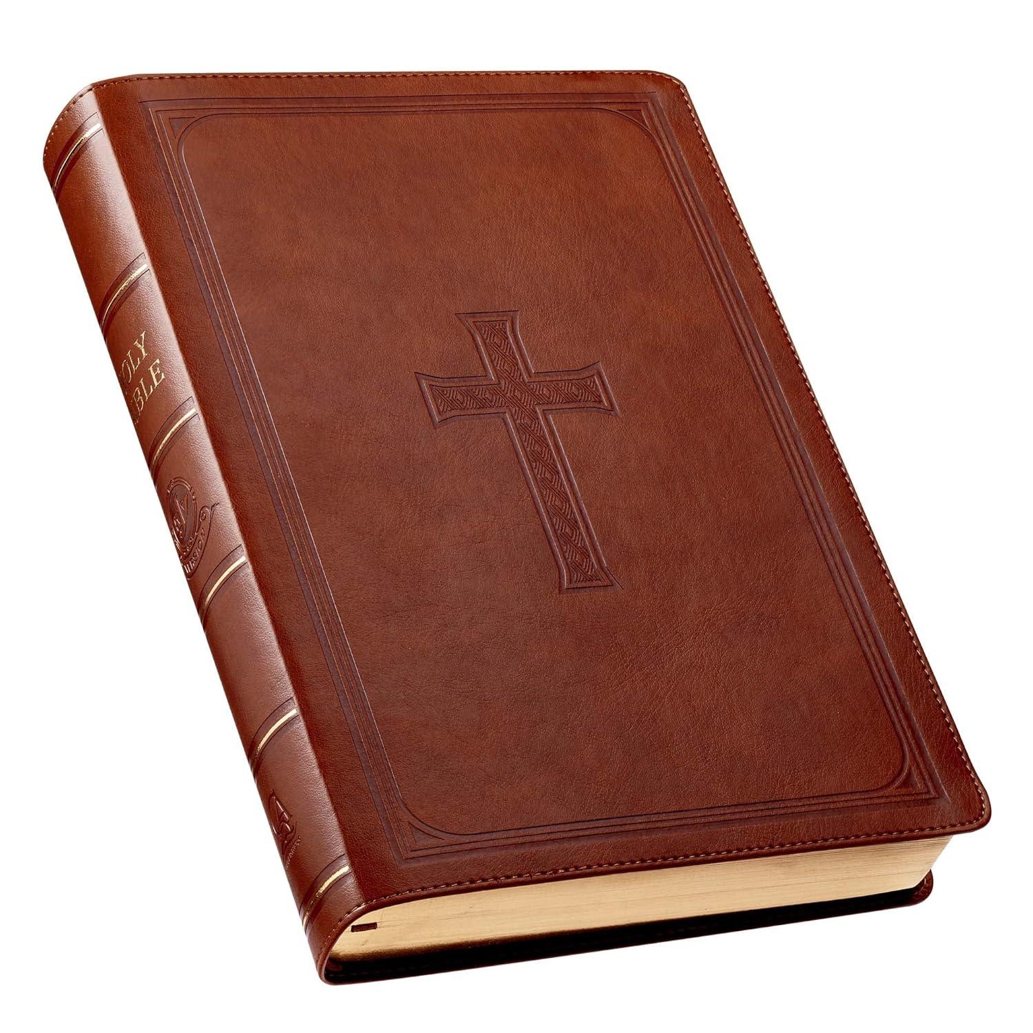 KJV Super Giant Print Lux-Leather Tan - Large Print (Leather Bound)