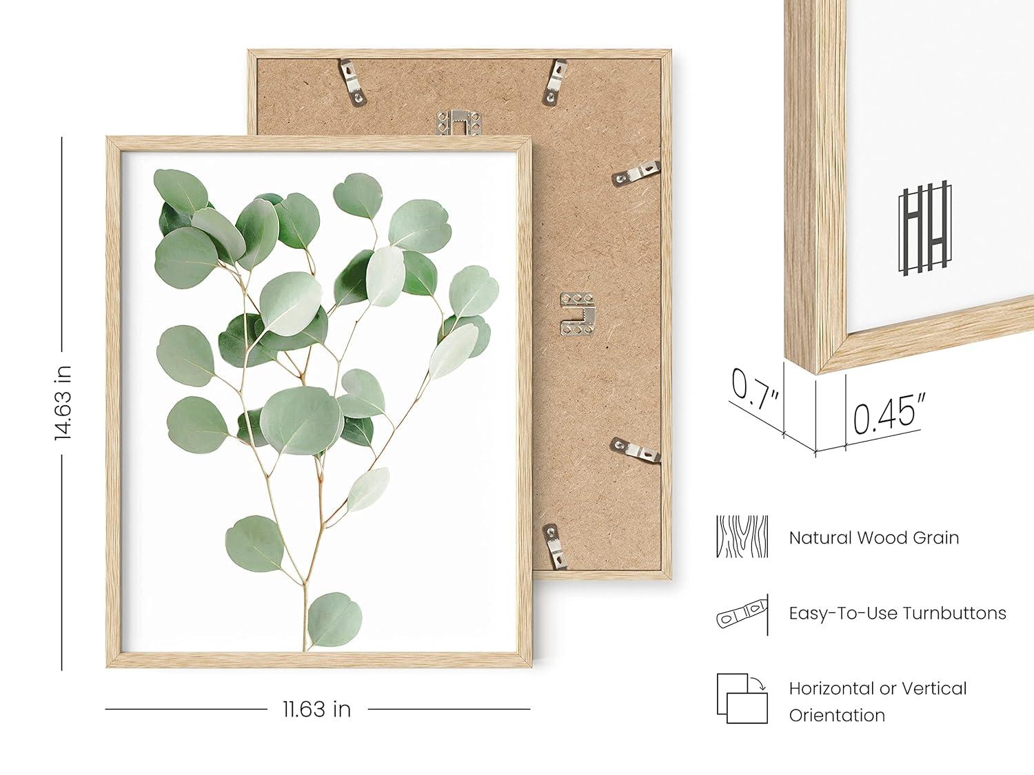 IDEA4WALL Minimal Botanical " IDEA4WALL Framed Pastel Green Forest Leaf Variety Wall Art, Set Of 4 Nature Wilderness Wall Decor Prints, Botanical Floral Wall Decor For Living Room, Bedroom " 4 - Pieces