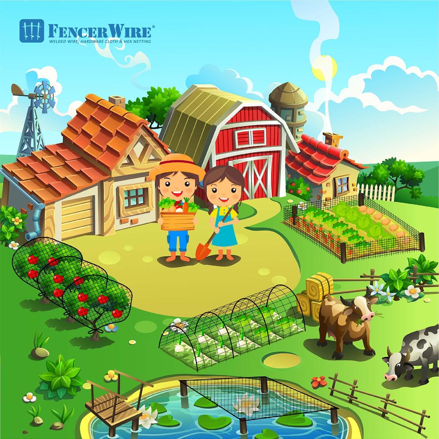 Fencer Wire 7 ft. x 100 ft. Garden & Plant Protective Netting with 3/4" Mesh, Reusable & Doesn't Tangle, Protection Against Bird, Deer and Other Animals, Multiple Choices Available