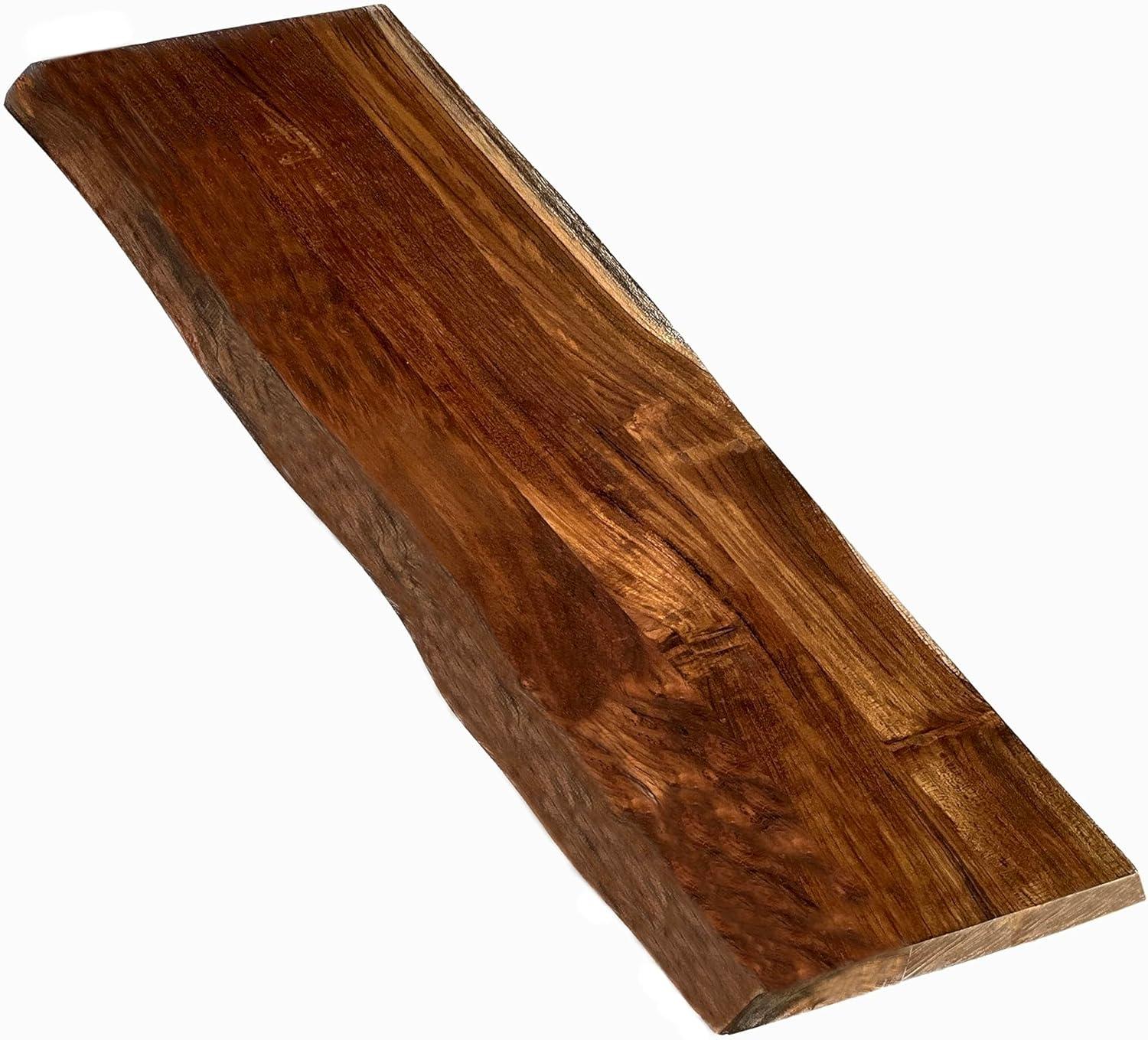 Mountain Woods Brown Hand Crafted LIVE EDGE Acacia Cutting Board/Serving Tray - 27" (﻿Maximum 5 Per Order Please.)