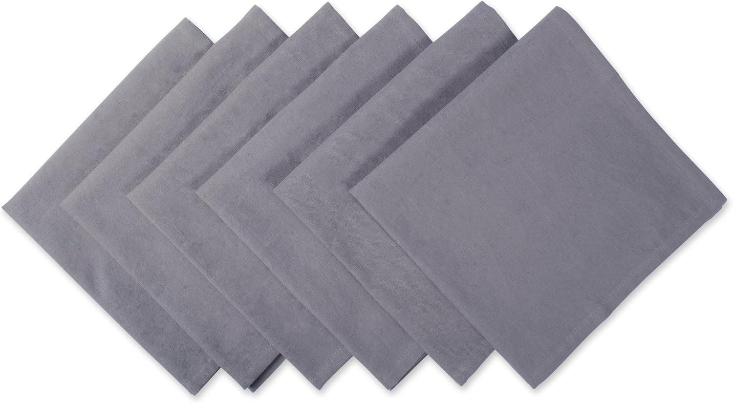 DII Modern Style Cotton Dining Napkin in Gray Finish (Set of 6)