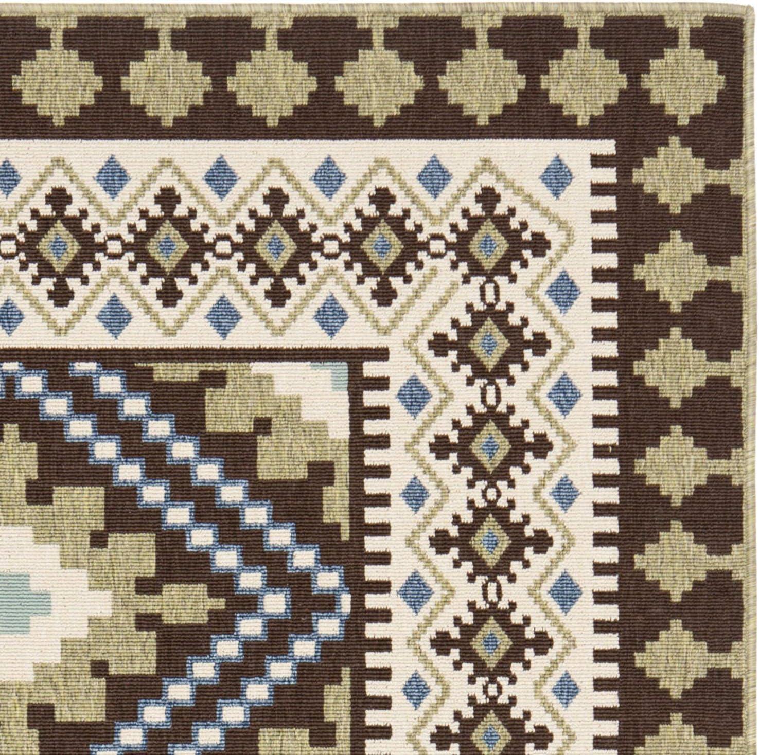 Veranda VER099 Power Loomed Indoor/Outdoor Area Rug - Chocolate/Green - 5'3"x7'7" - Safavieh.