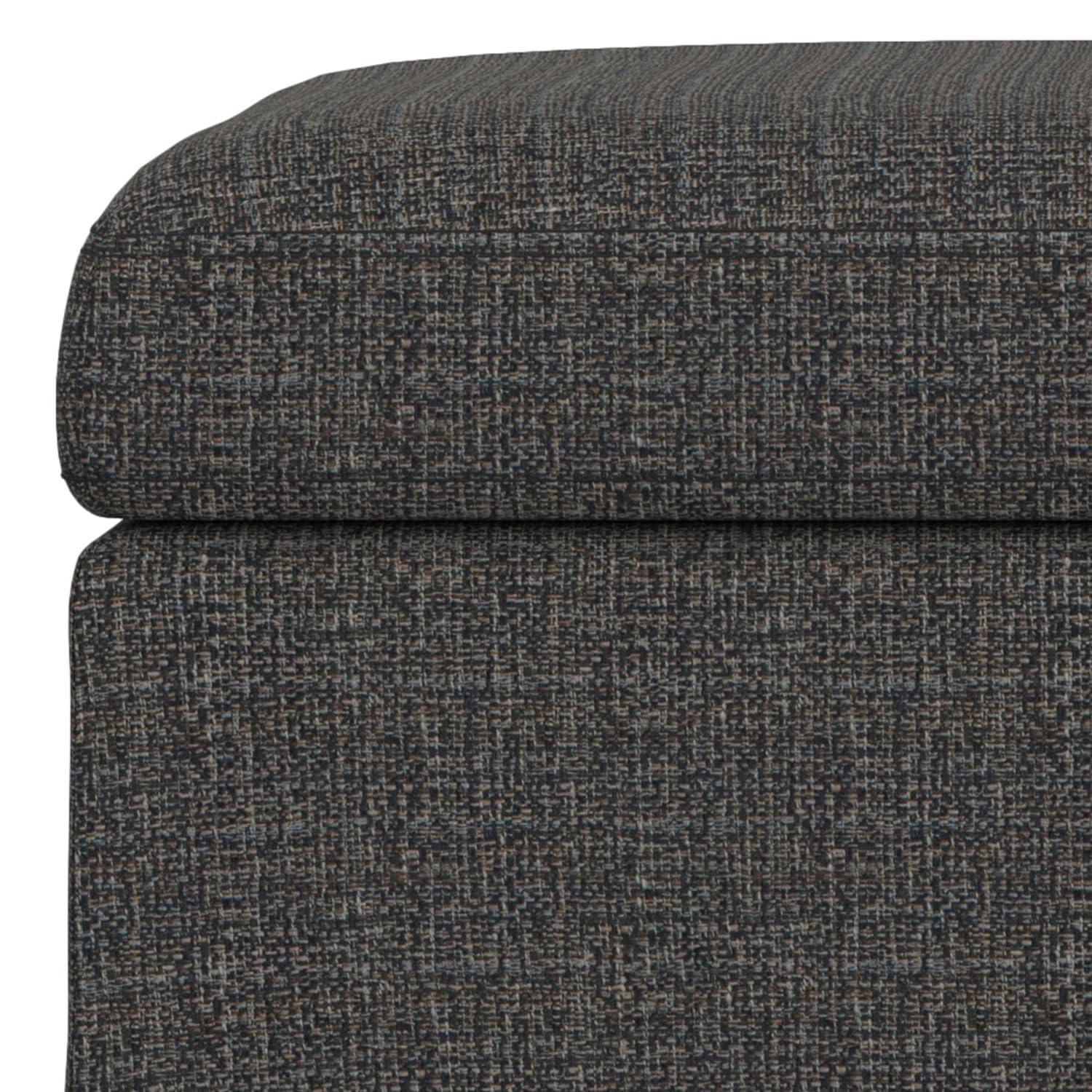 Simpli Home Owen 36"W Upholstered Square Coffee Table Storage Ottoman with Lift Top and Solid Wood Legs