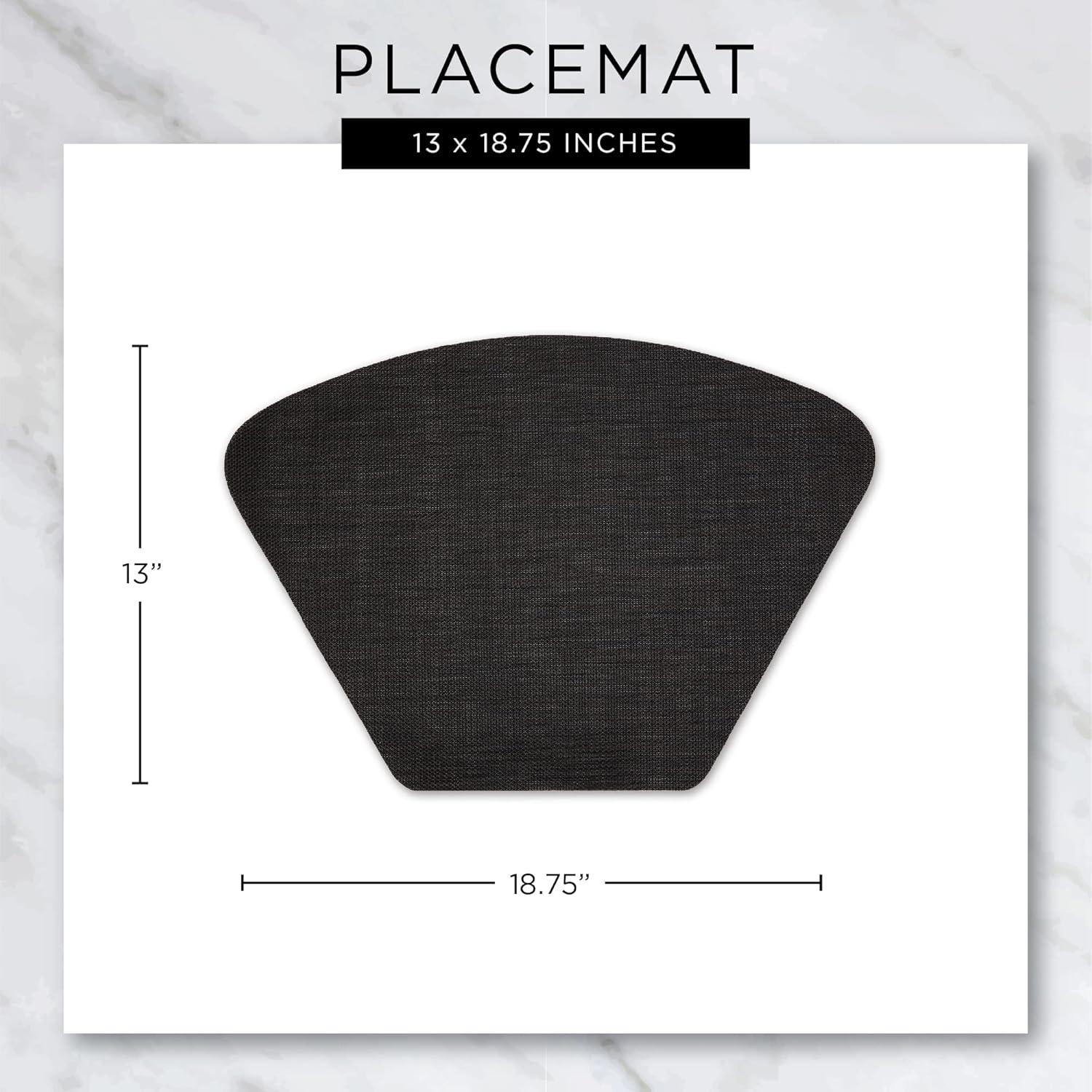 GRAY SOLID ROUND TABLE PLACEMAT SET/6