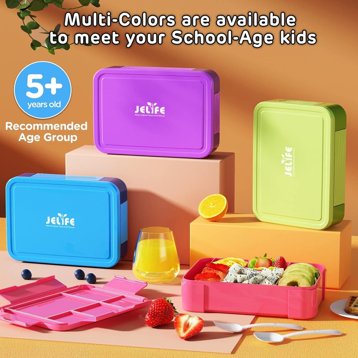 Bento Lunch Box for Kids - 1450ml Leakproof Kids Bento Box 6 Compartments