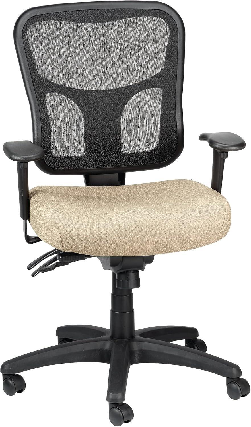 ErgoComfort Mesh Mid-Back Adjustable Task Chair in Beige