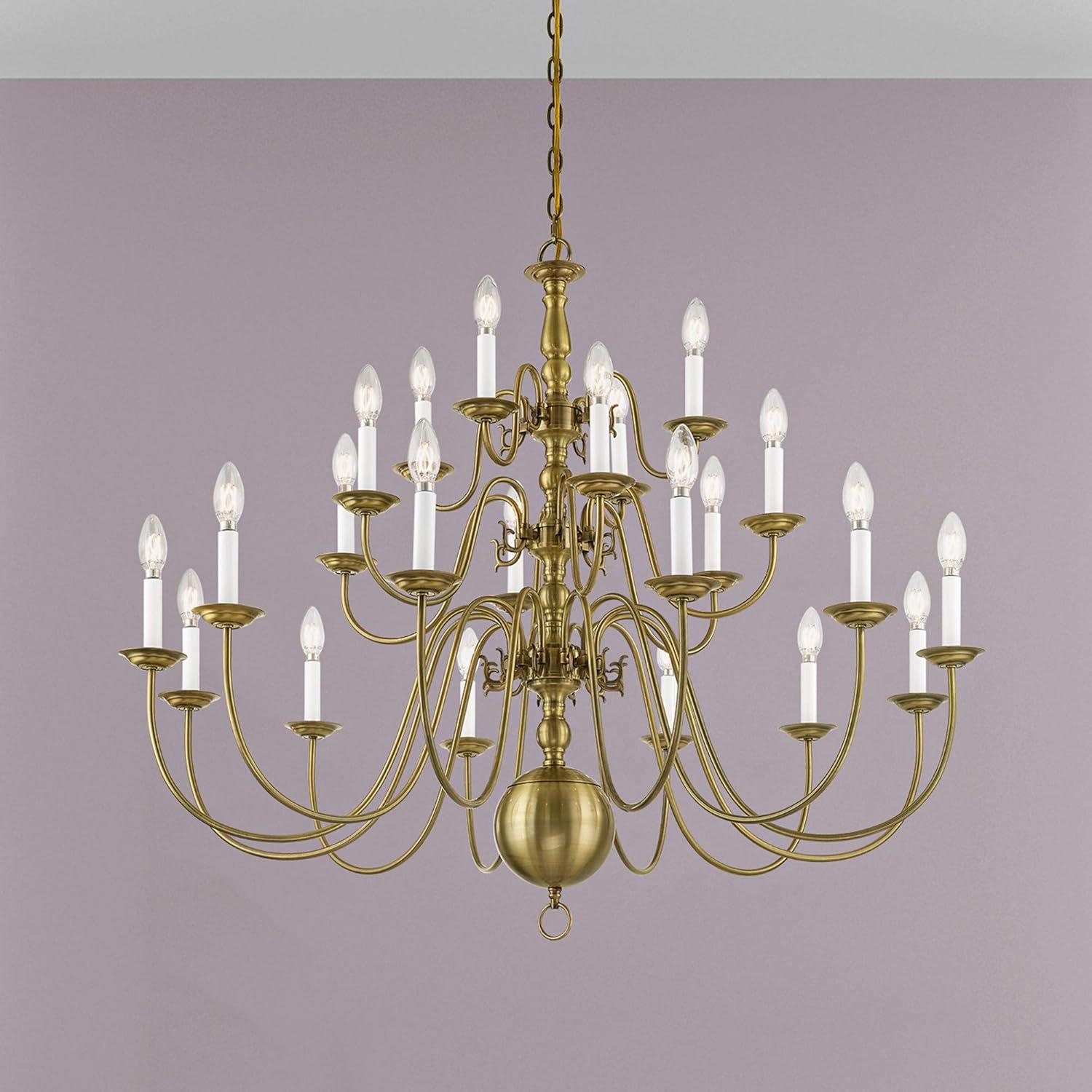 Williamsburgh Antique Brass 22-Light Traditional Chandelier