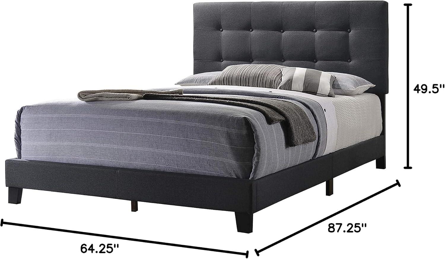 Mapes Tufted Upholstered Queen Bed Charcoal