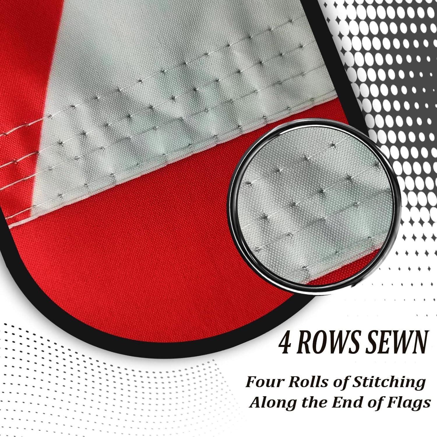 New York State Flag Double Sided 3x5 ft, Heavy Duty 3 Ply Durable Polyester, NY Flag with Vibrant Print/4 Rows Hemming/Brass Grommets