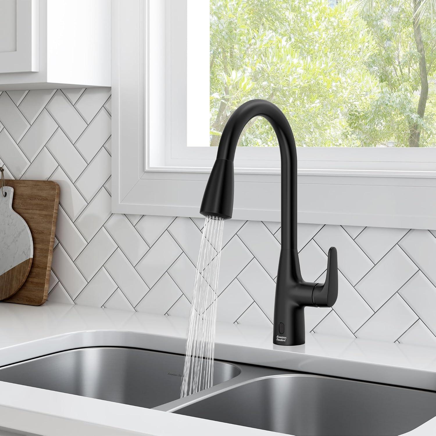 Matte Black Touchless High-Arc Pull-Down Kitchen Faucet