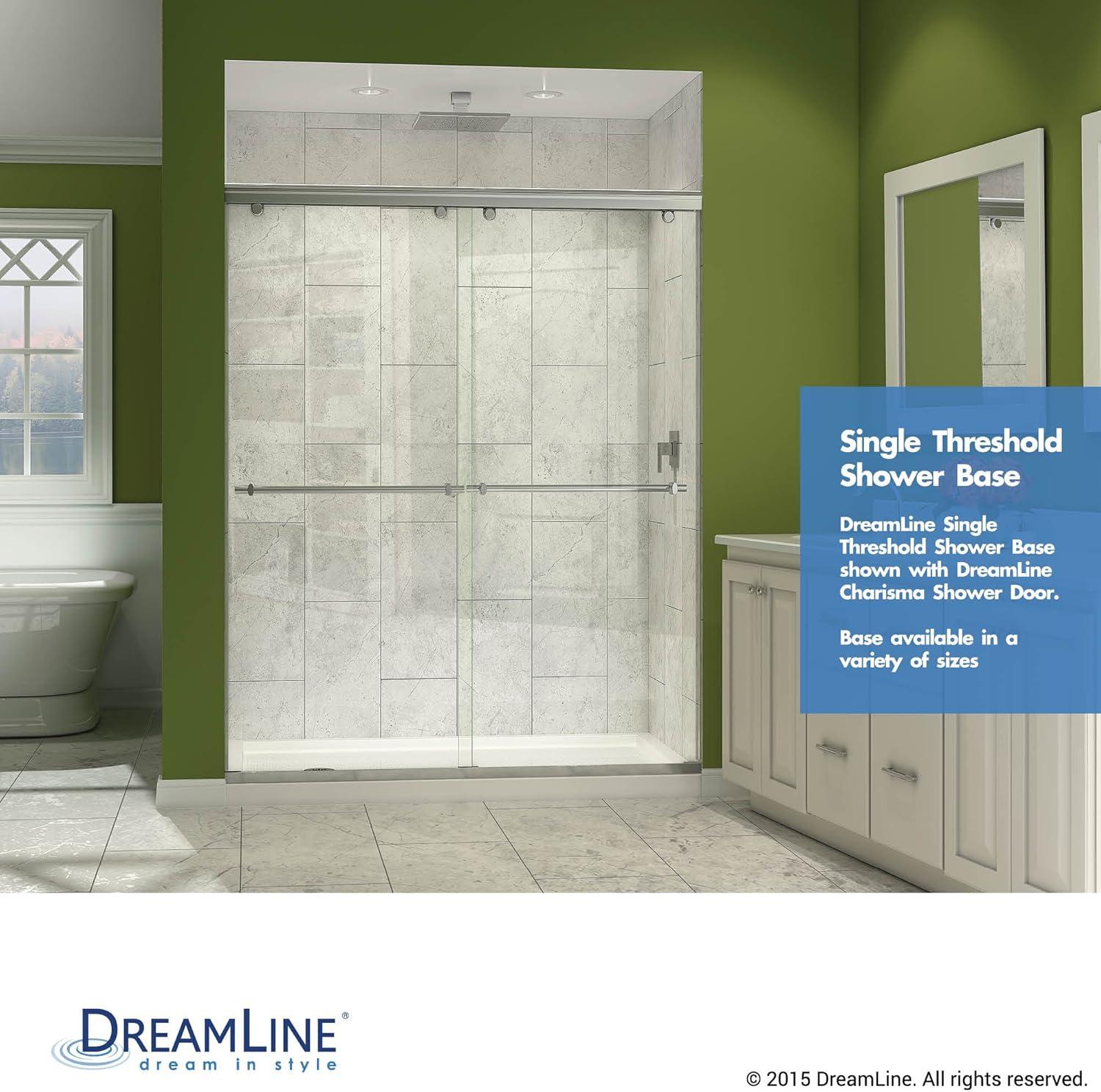 Biscuit Rectangular Acrylic Single Threshold Shower Base