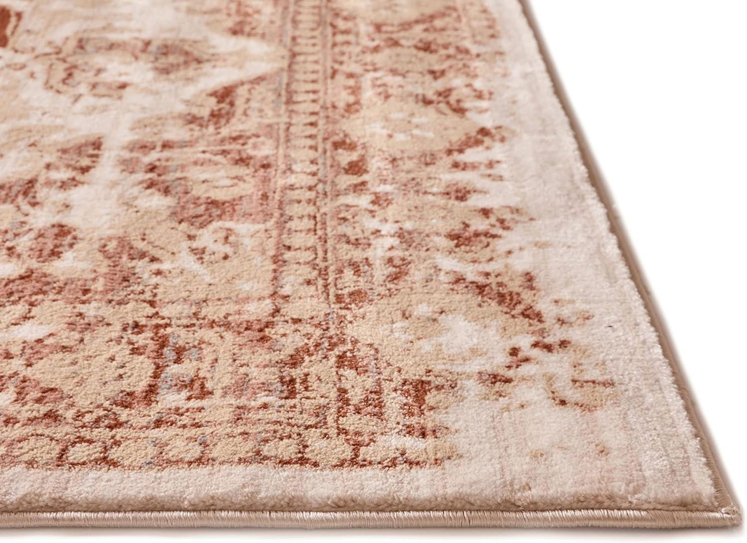 Well Woven KE-30-4 Kensington Maxwell Copper Vintage Modern Medallion Area Rug - 3 ft. 11 in. x 5 ft. 3 in.