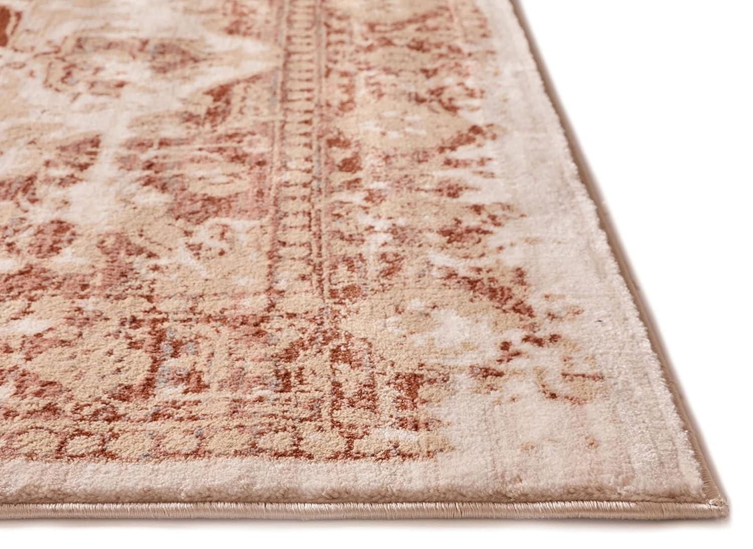 Well Woven KE-30-4 Kensington Maxwell Copper Vintage Modern Medallion Area Rug - 3 ft. 11 in. x 5 ft. 3 in.