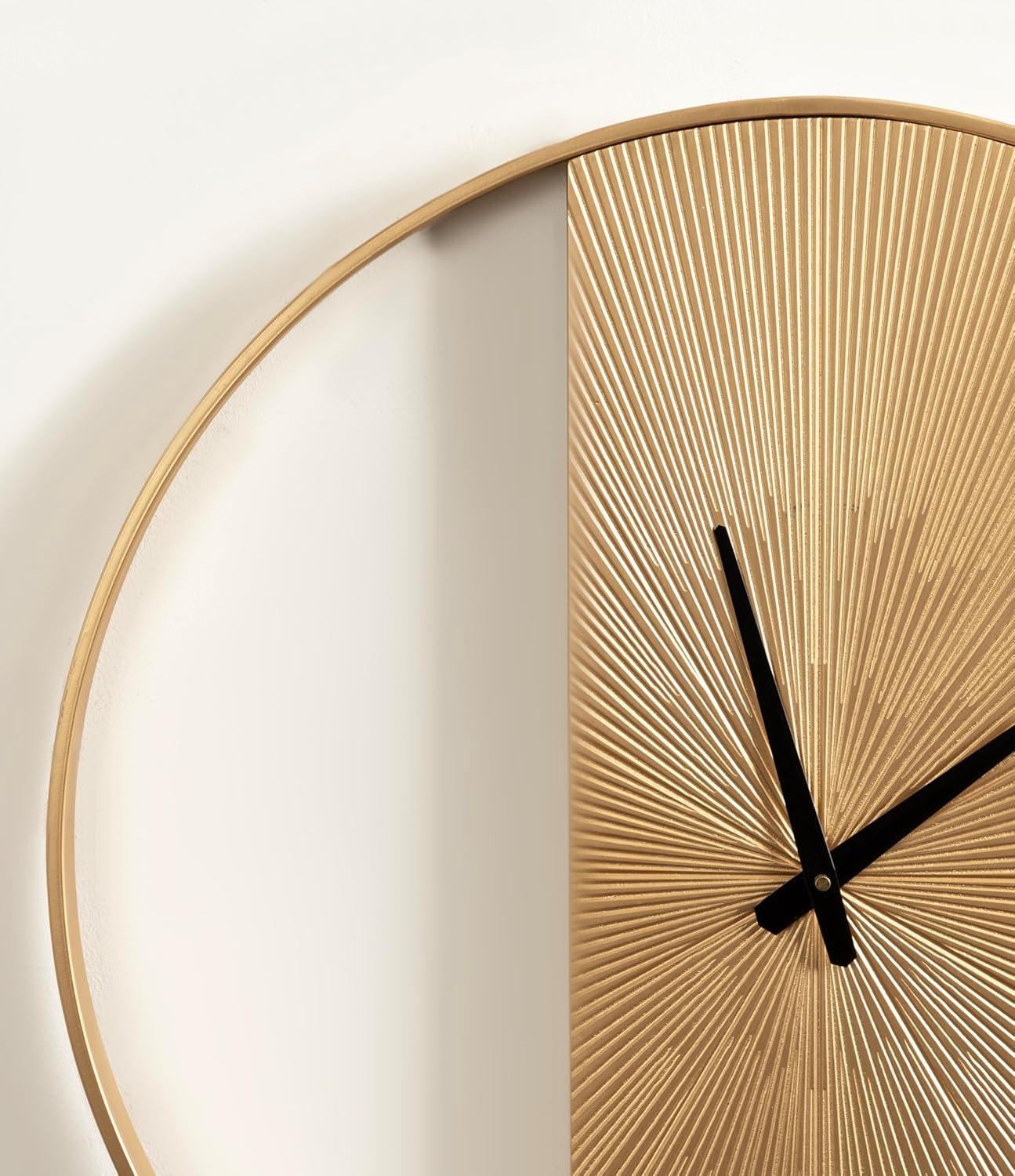 Kate & Laurel All Things Decor 24" Ladd Round Numberless Wall Clock Black
