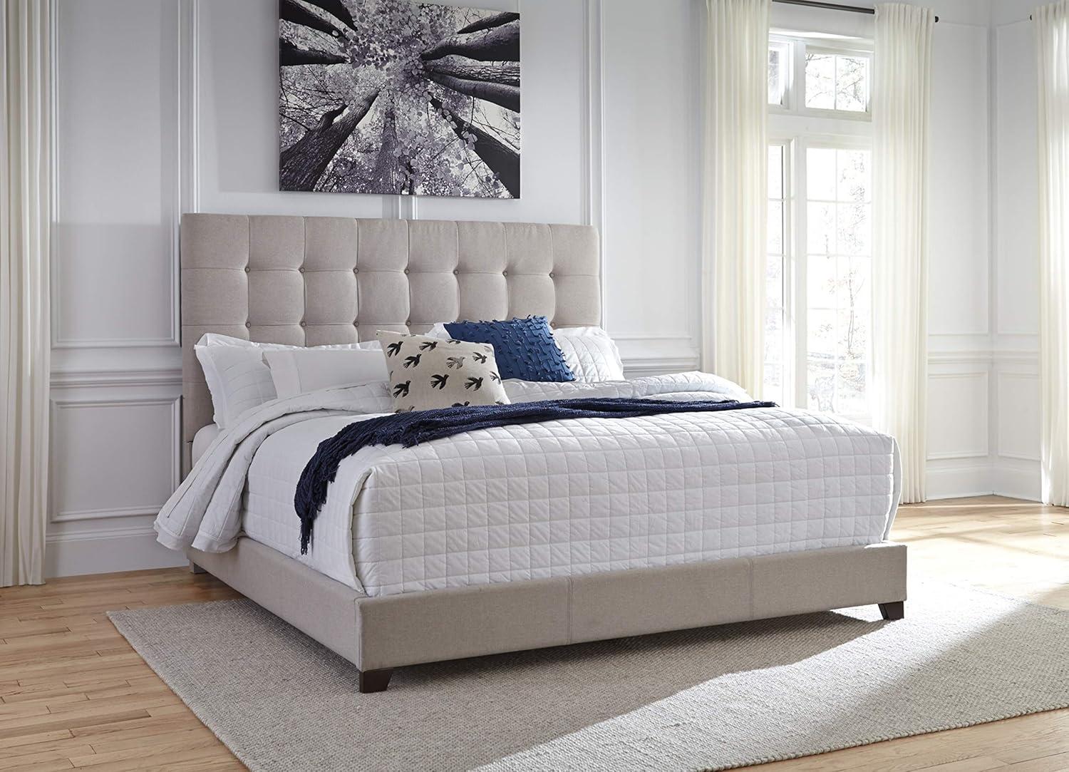 Dolante King Tufted Upholstered Low Profile Standard Bed