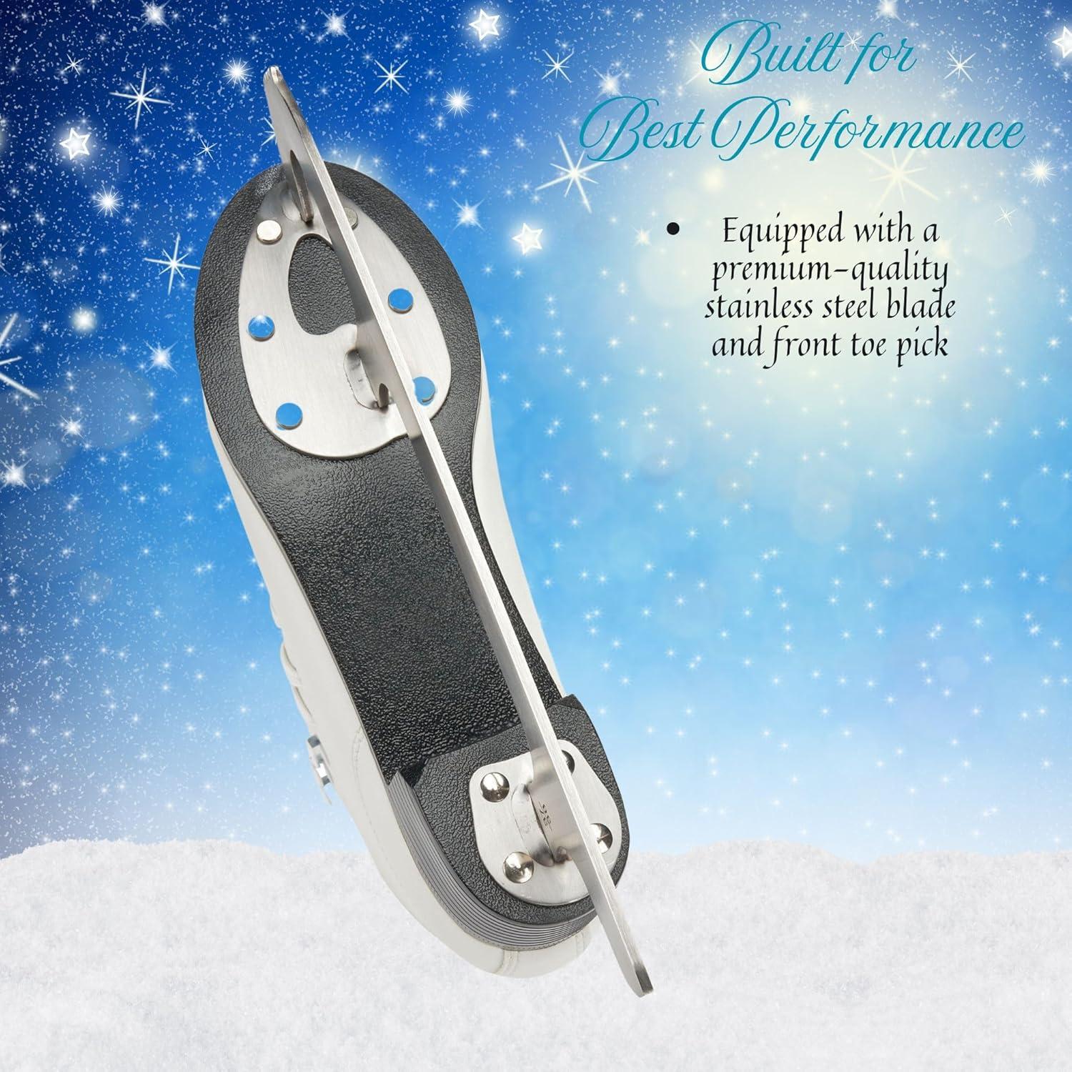 5th Element Grace Women's Ice Figure Skates - Warm Tricot Liner, True-Size Fit