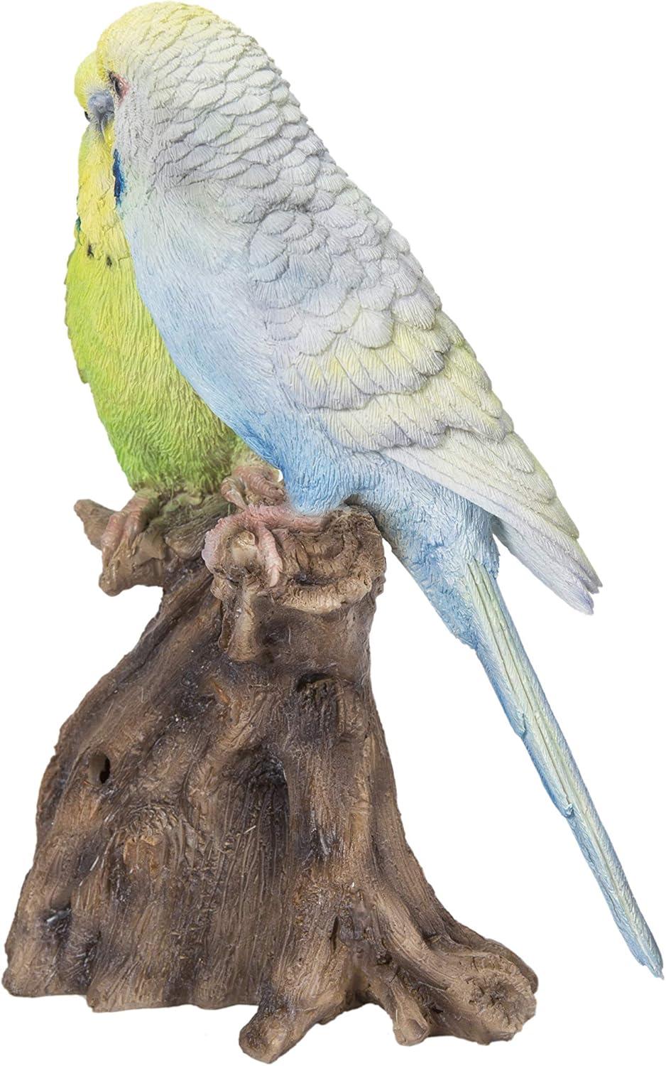 Hi-Line Gift Ltd. Motion Activated Singing Couple Budgerigar on Stump