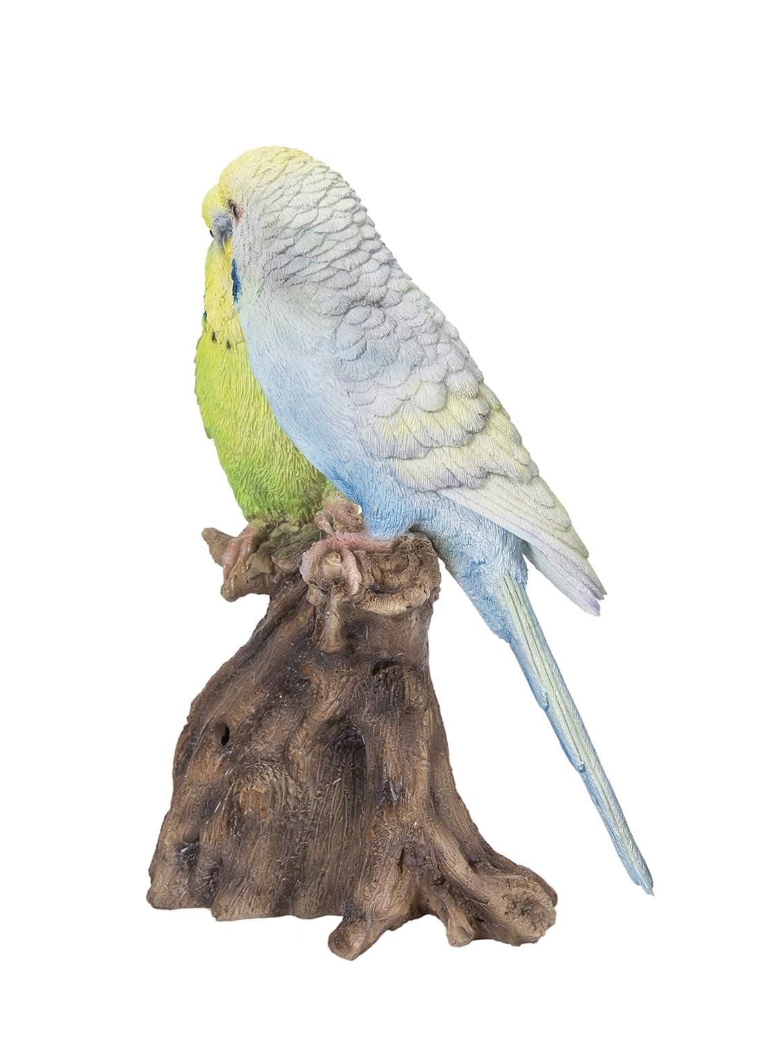 Hi-Line Gift Ltd. Motion Activated Singing Couple Budgerigar on Stump