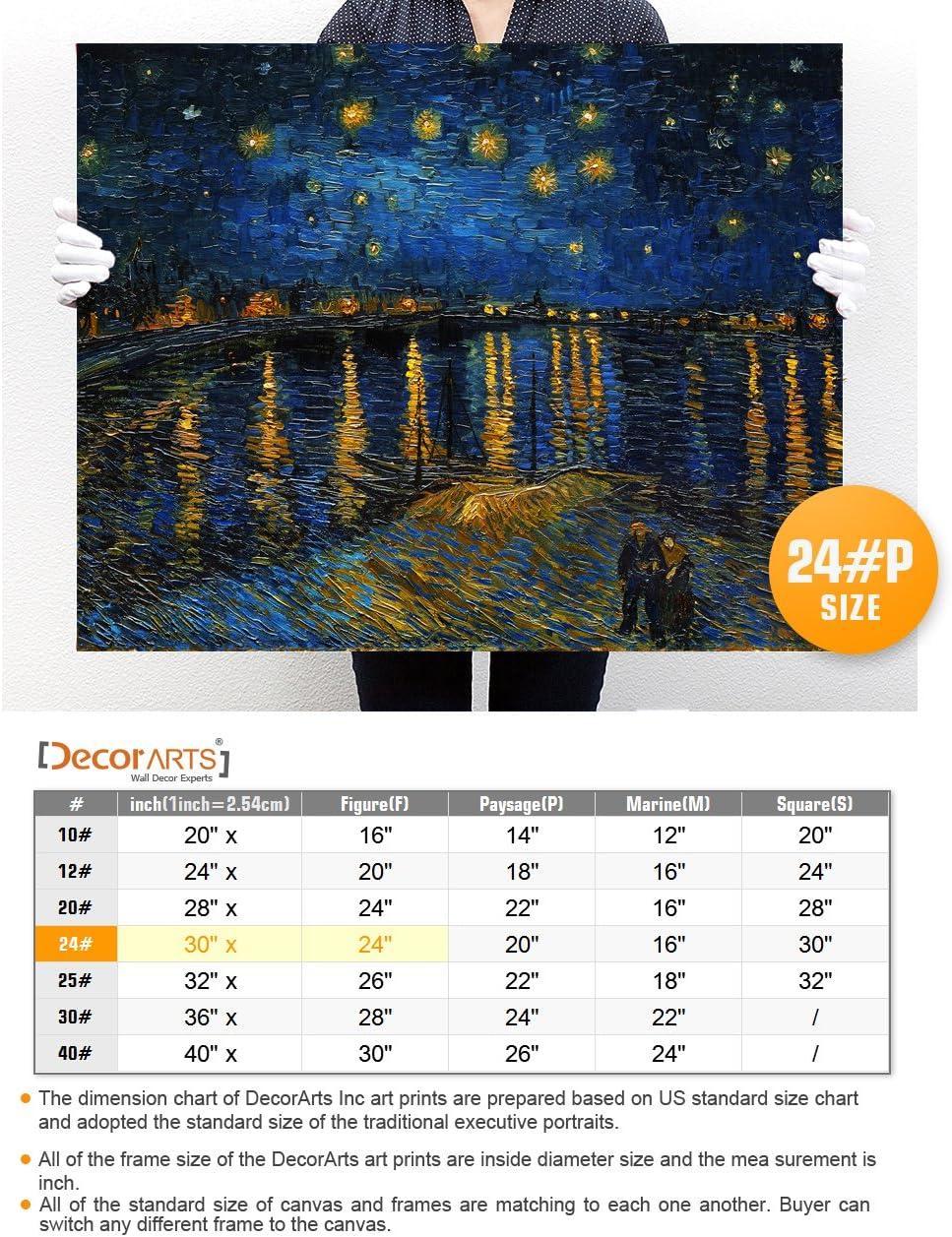 DECORARTS - Starry Night Over The Rhone By Vincent Van Gogh Art Classic Art. Giclee Prints Canvas Wall Art for Wall Decor. 30x24x1-1/2 in