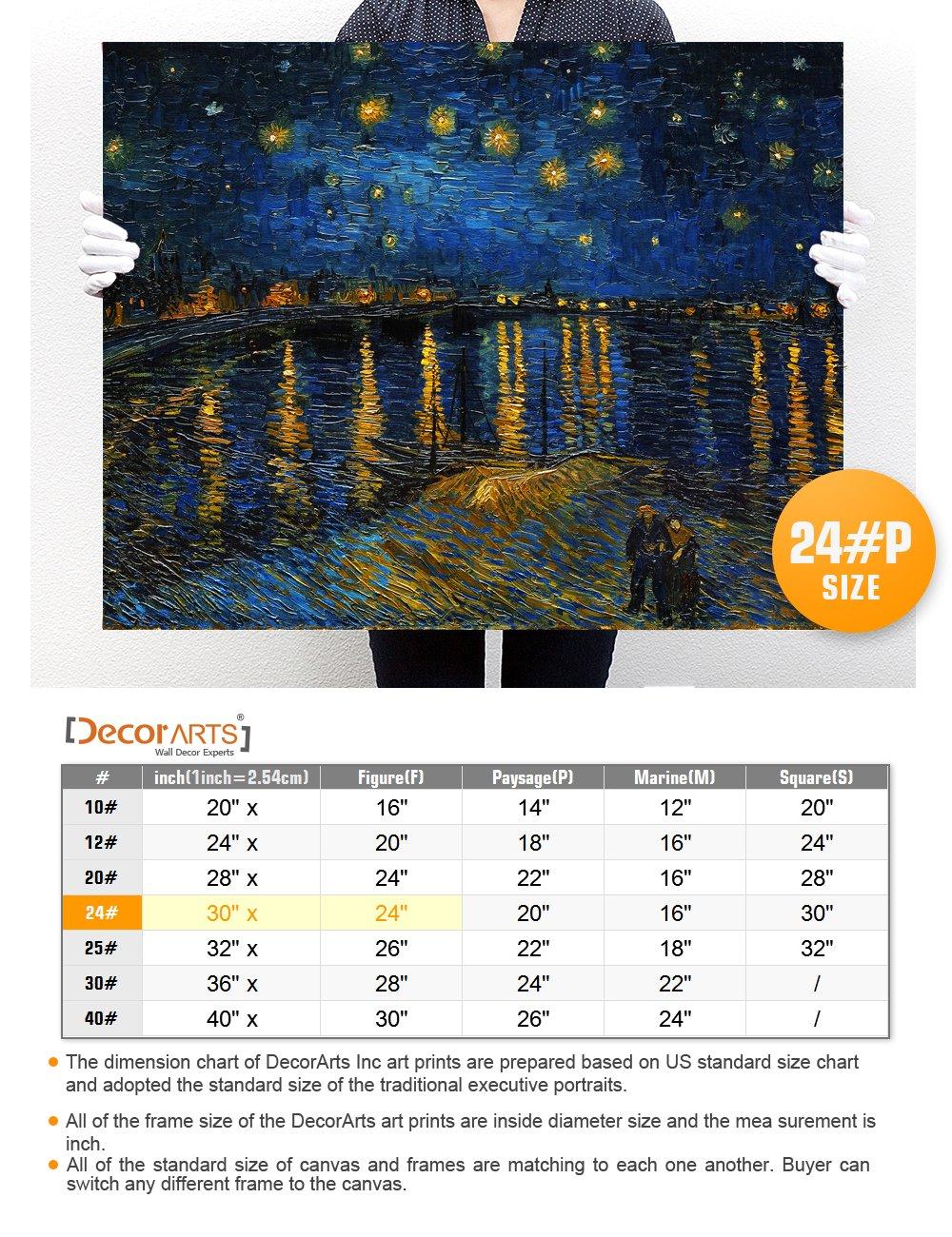 DECORARTS - Starry Night Over The Rhone By Vincent Van Gogh Art Classic Art. Giclee Prints Canvas Wall Art for Wall Decor. 30x24x1-1/2 in