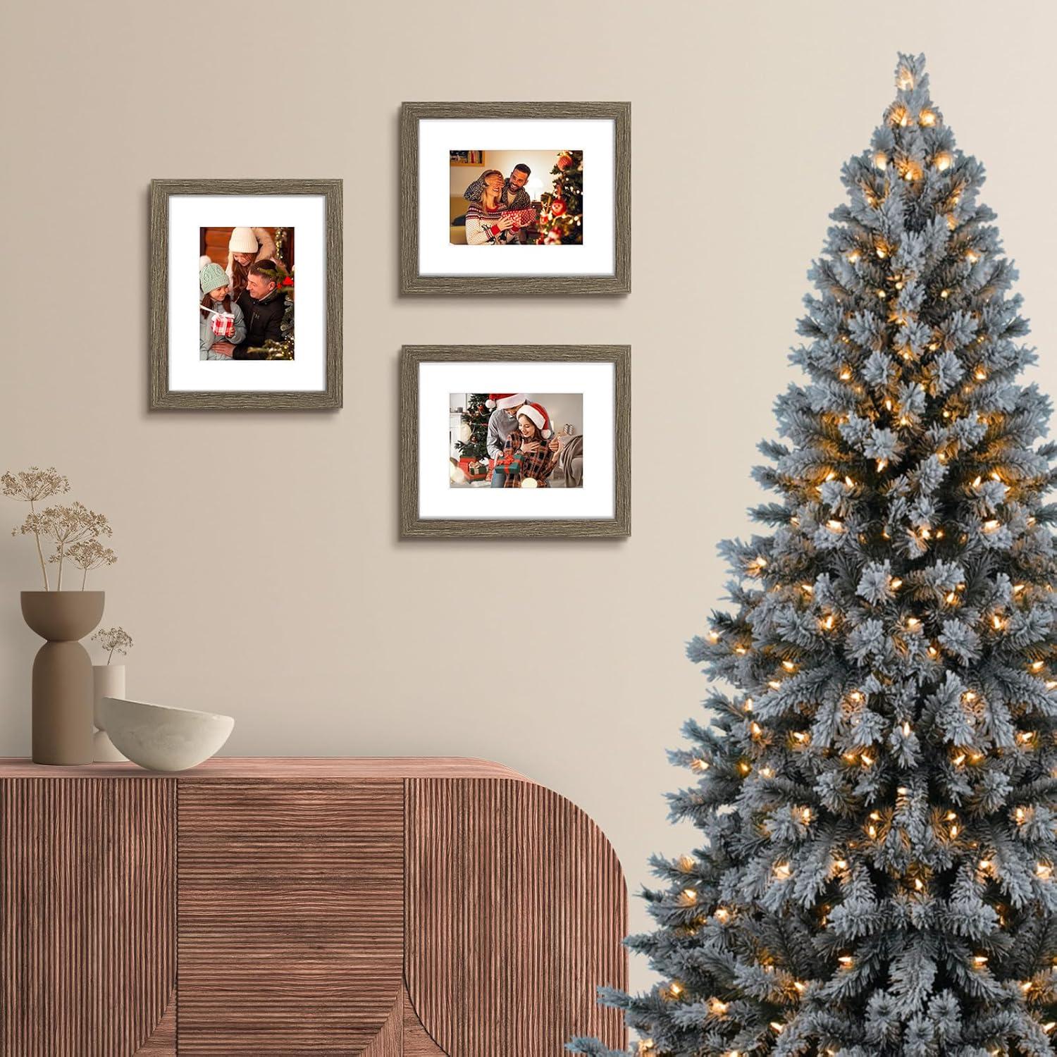 Brown 8x10 Classic Wall Picture Frames Set of 6