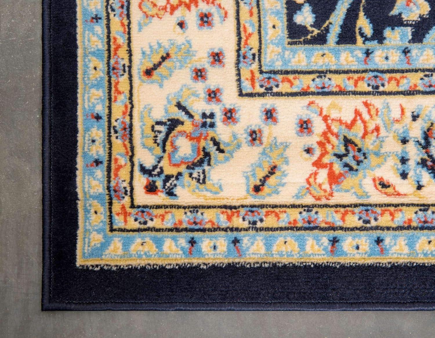 Unique Loom 7' 1 x 10' 0 Sialk Hill Washington Navy Blue Area Rug
